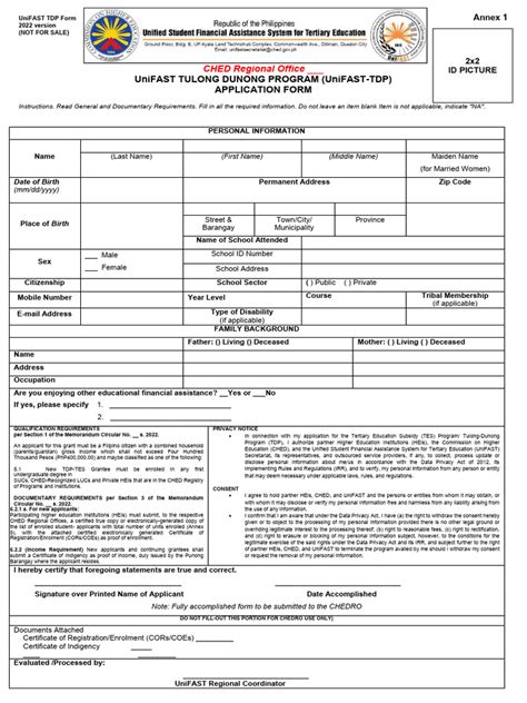 Apply for UniFAST TDP Grant .